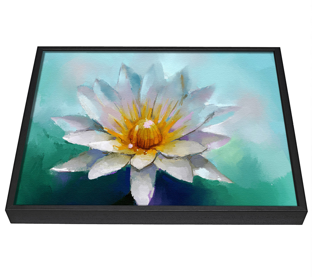 A picture of a Water Lily framed canvas print sold by Wallart-Direct.co.uk