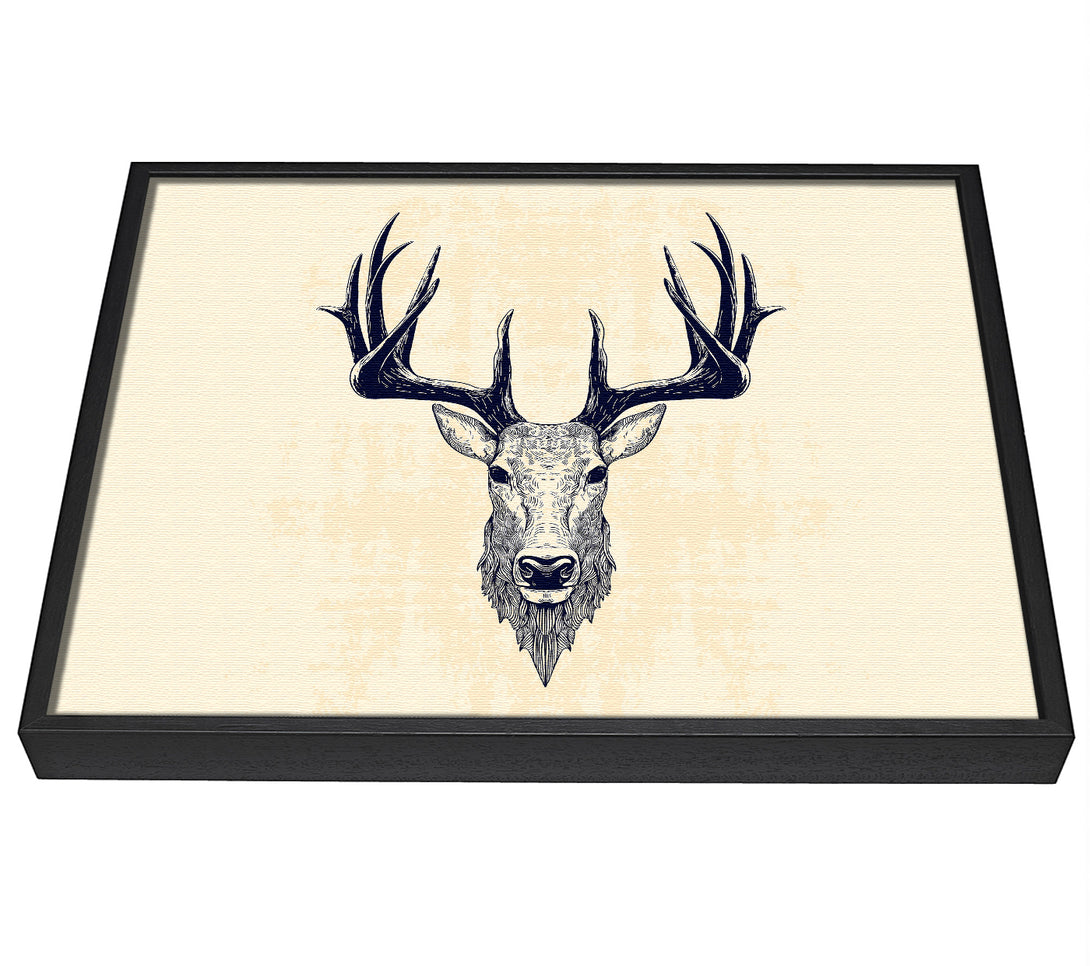 A picture of a Stag Head framed canvas print sold by Wallart-Direct.co.uk