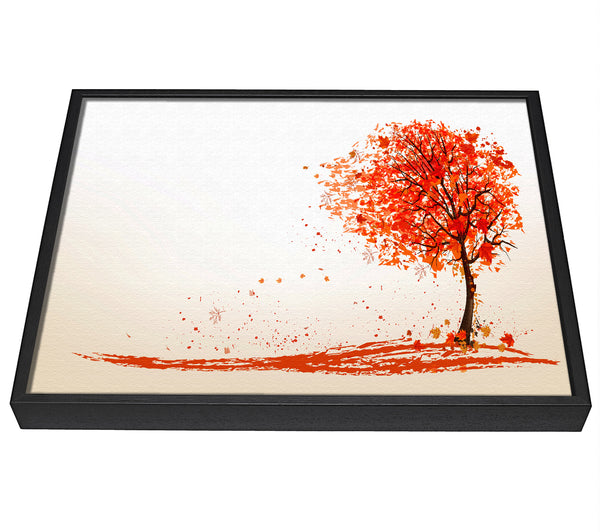 A picture of a As The Leaves Fall Of The Autumn Tree framed canvas print sold by Wallart-Direct.co.uk