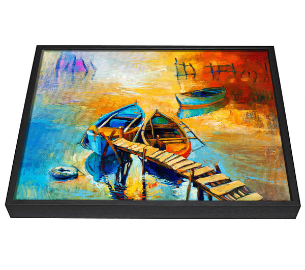 A picture of a Golden Sail Boat Waters framed canvas print sold by Wallart-Direct.co.uk