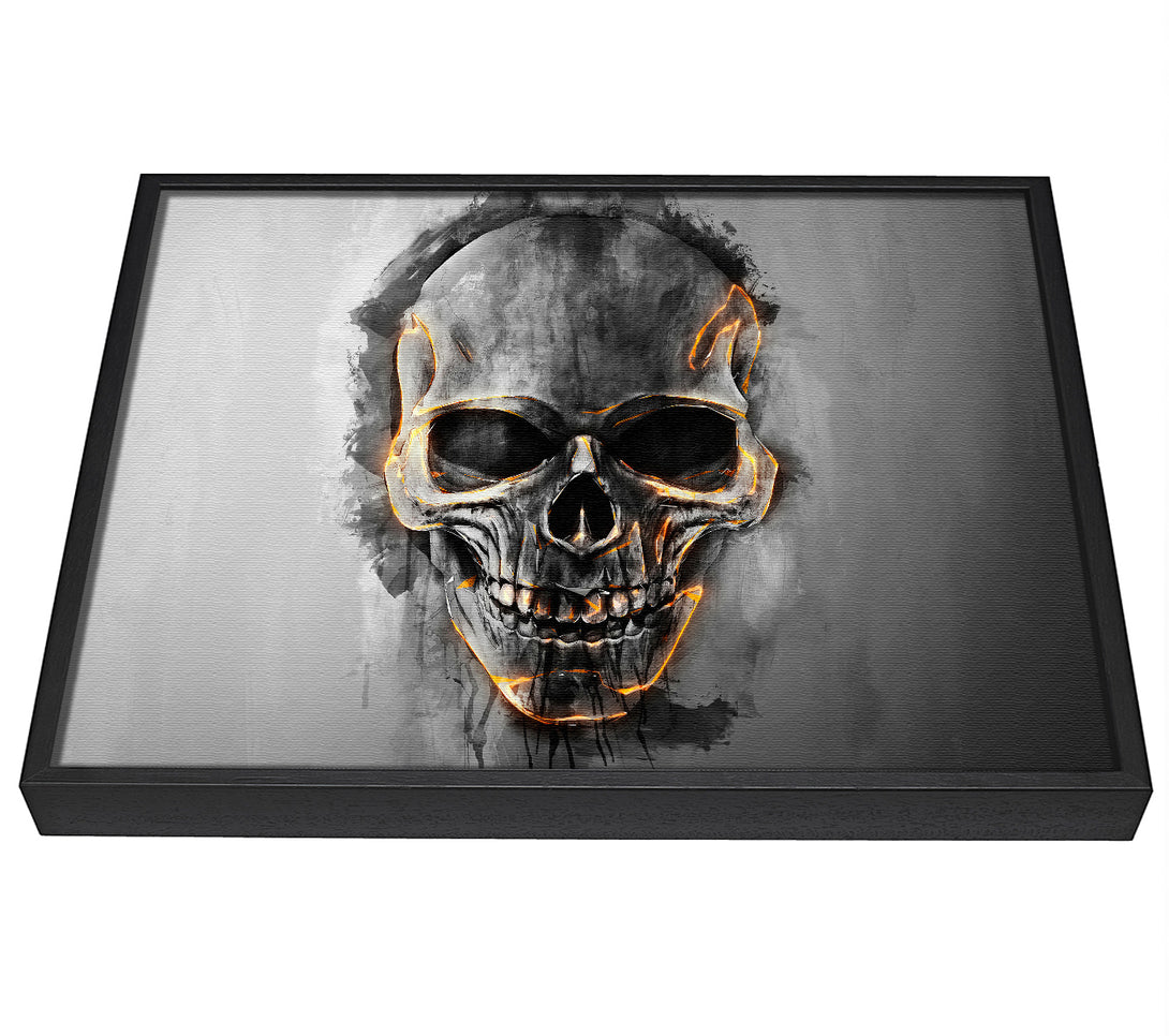 A picture of a Fire Skull framed canvas print sold by Wallart-Direct.co.uk