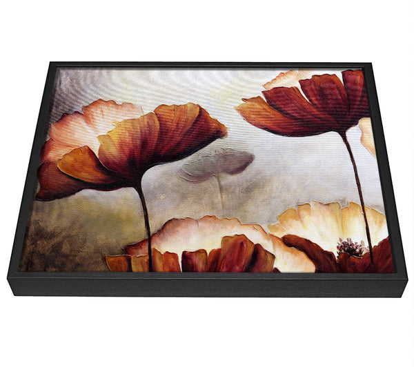 A picture of a Chocolate Poppy Skies 2 framed canvas print sold by Wallart-Direct.co.uk