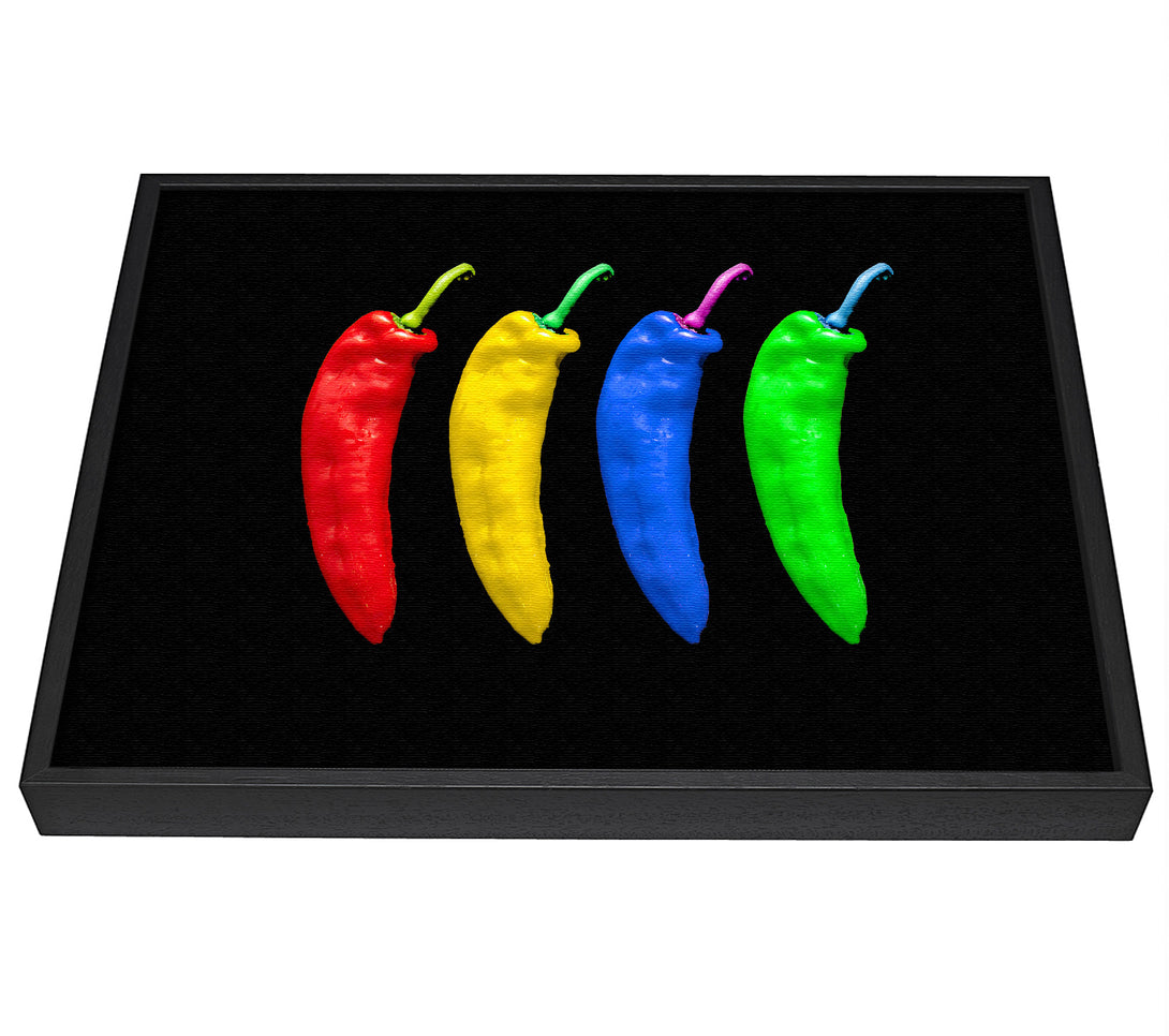 A picture of a Vivid Chilis framed canvas print sold by Wallart-Direct.co.uk