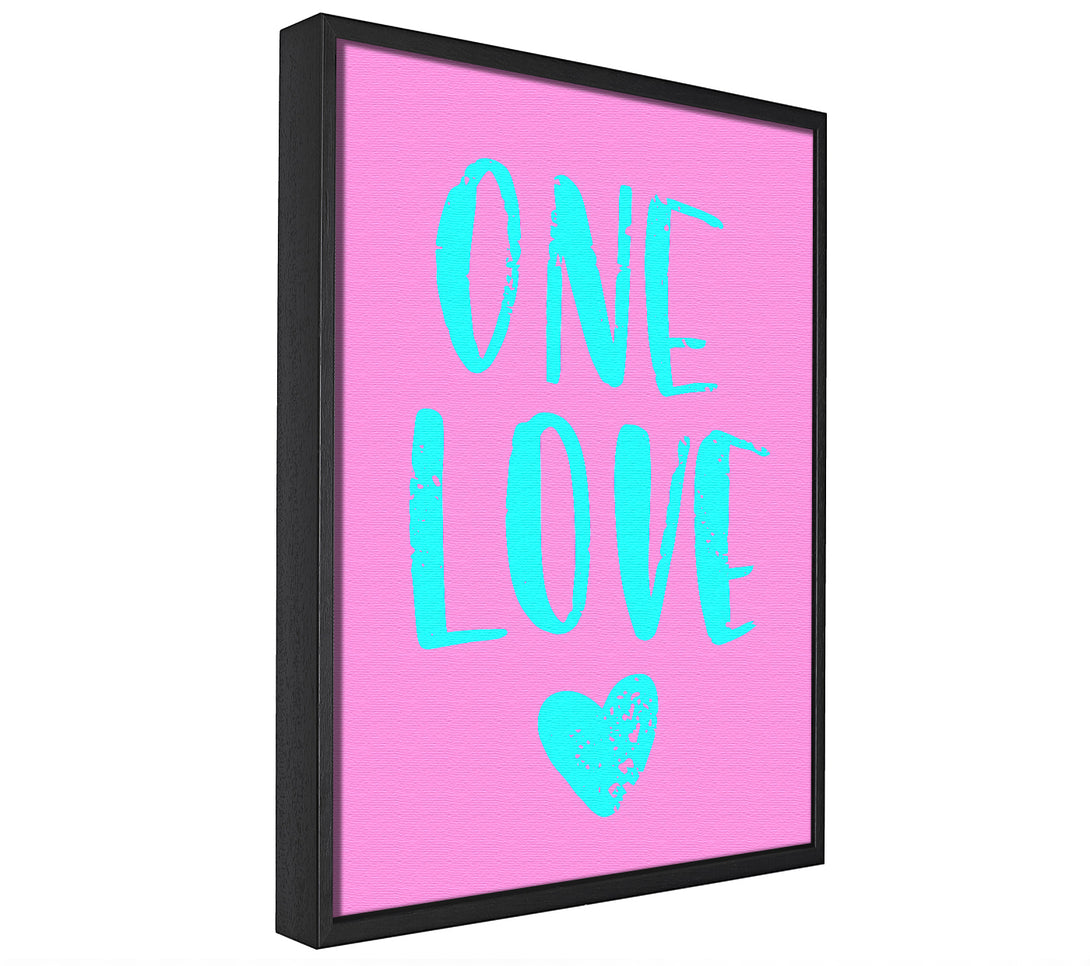 A picture of a One Love framed canvas print sold by Wallart-Direct.co.uk