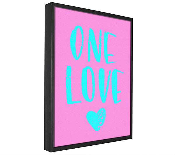 A picture of a One Love framed canvas print sold by Wallart-Direct.co.uk