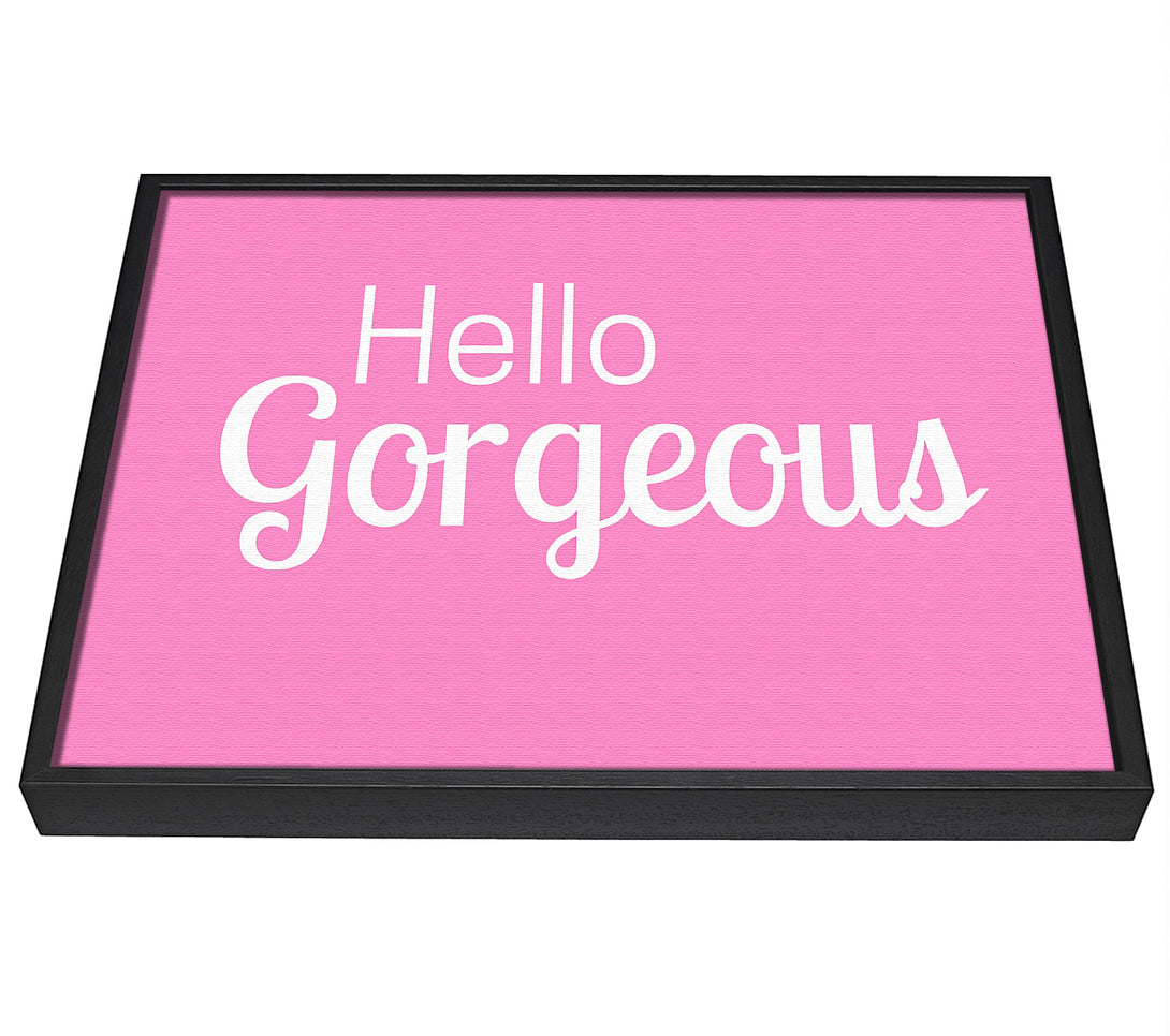 A picture of a Hello Gorgeous 1 framed canvas print sold by Wallart-Direct.co.uk