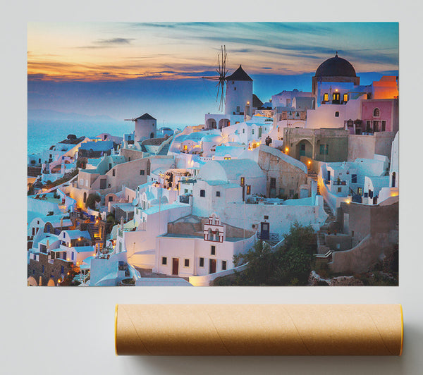 Santorini At Sunset