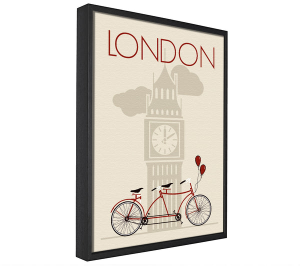 A picture of a Bicycle At Big Ben framed canvas print sold by Wallart-Direct.co.uk