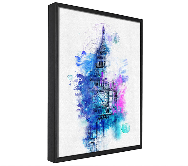 A picture of a Watercolour Big Ben 2 framed canvas print sold by Wallart-Direct.co.uk