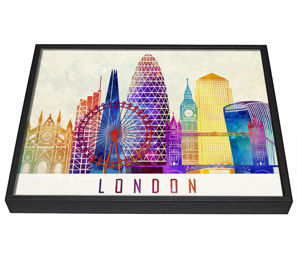 A picture of a Rainbow City 2 framed canvas print sold by Wallart-Direct.co.uk