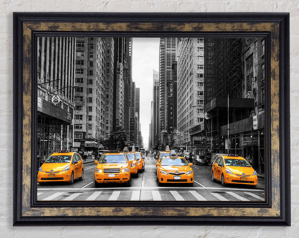 Yellow Cab Line Up Streets