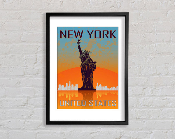 Orange Blue Statue of Liberty