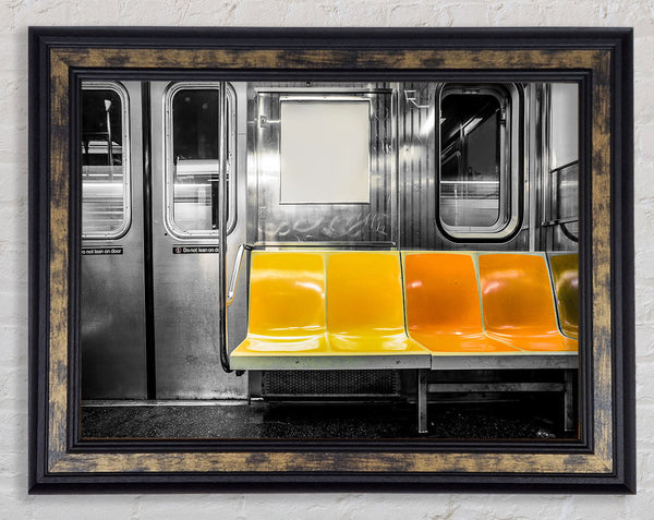 Yellow Seats In The Subway