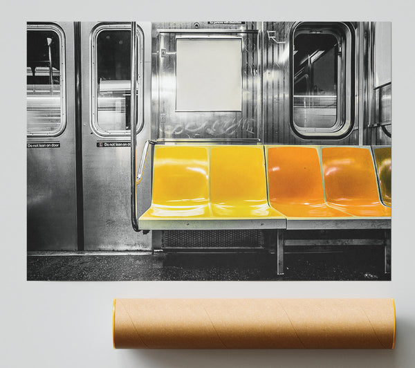 Yellow Seats In The Subway