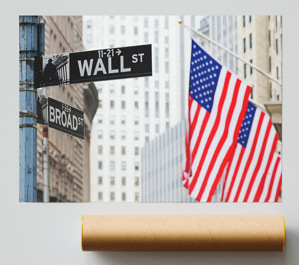 Wall Street American Flags