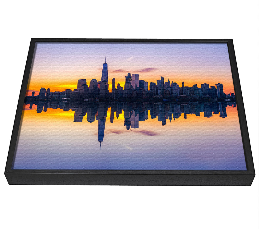 A picture of a Perfect Sunset Reflections framed canvas print sold by Wallart-Direct.co.uk