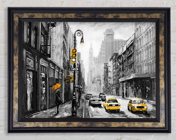 Yellow Cabs In The Streets Of NYC