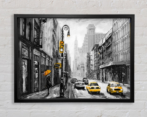 Yellow Cabs In The Streets Of NYC