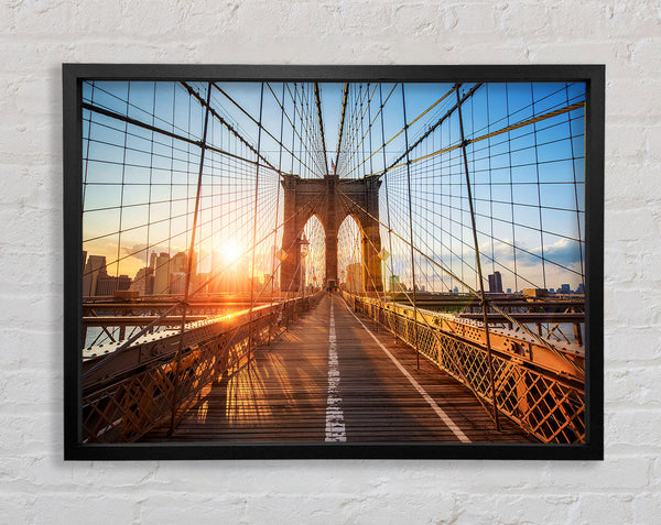 Sunset Through Brooklyn Bridge