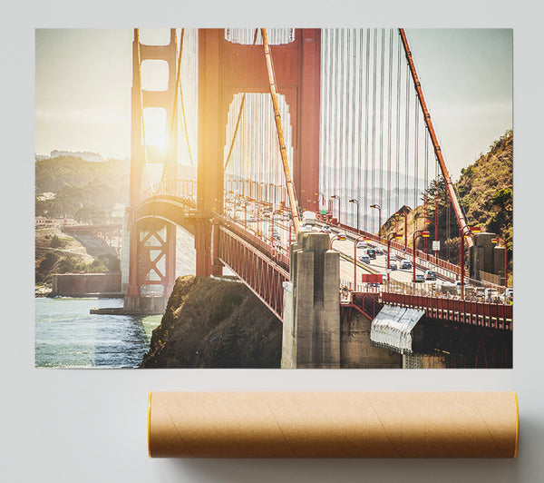 Sunrise Glow Over The Golden Gate Bridge