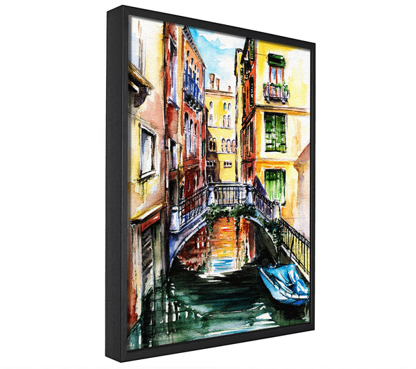 A picture of a Bridge In The Water framed canvas print sold by Wallart-Direct.co.uk