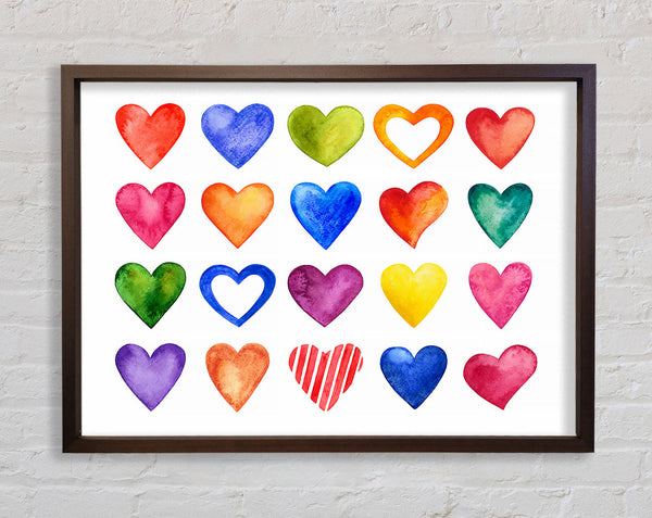 Colourful hearts