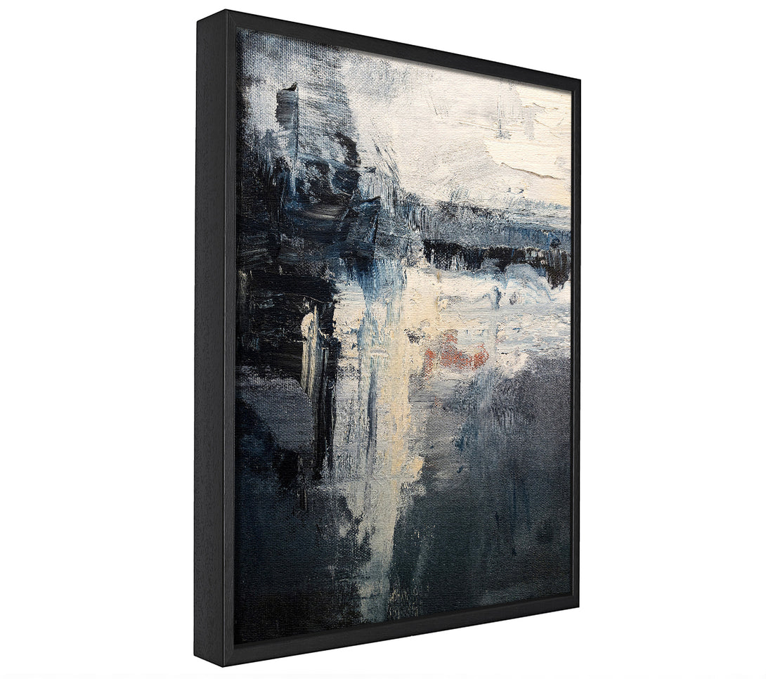 A picture of a The Line Of Black framed canvas print sold by Wallart-Direct.co.uk