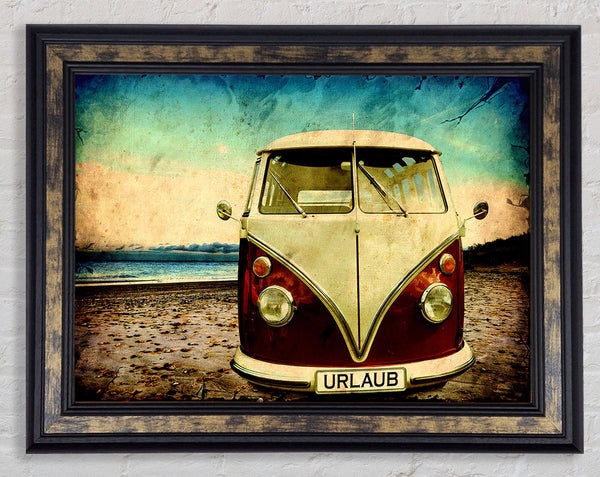 VW Camper Van At The Beach