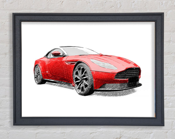 Maserati Red Drawing