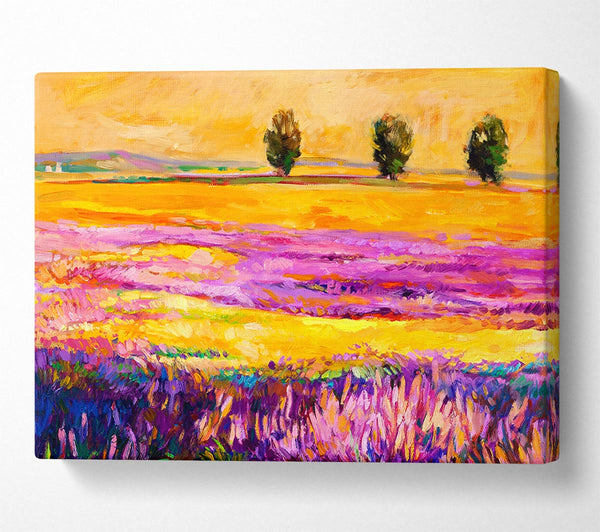 Pinks In A Field Of Gold Landscape