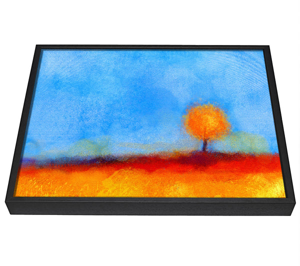 A picture of a Lonesome Orange Tree framed canvas print sold by Wallart-Direct.co.uk