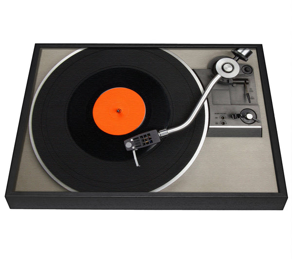 A picture of a Retro Record Player 1 framed canvas print sold by Wallart-Direct.co.uk