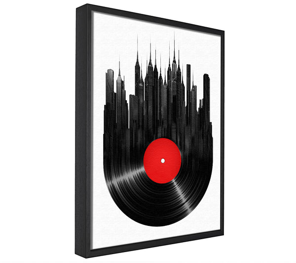 A picture of a Album Music City framed canvas print sold by Wallart-Direct.co.uk