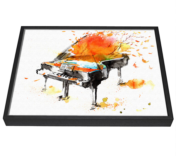 A picture of a Autumn Piano framed canvas print sold by Wallart-Direct.co.uk