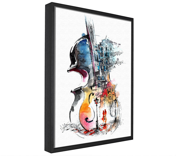 A picture of a Double Bass In The Music framed canvas print sold by Wallart-Direct.co.uk