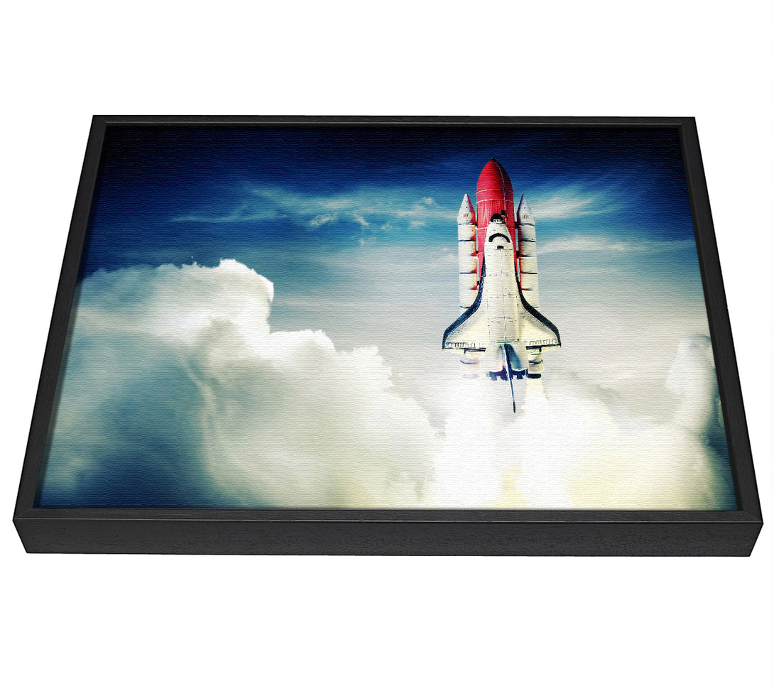 A picture of a Rocket Launch 1 framed canvas print sold by Wallart-Direct.co.uk