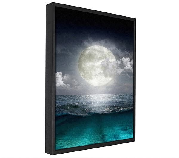 A picture of a Perfect Moon Ocean framed canvas print sold by Wallart-Direct.co.uk