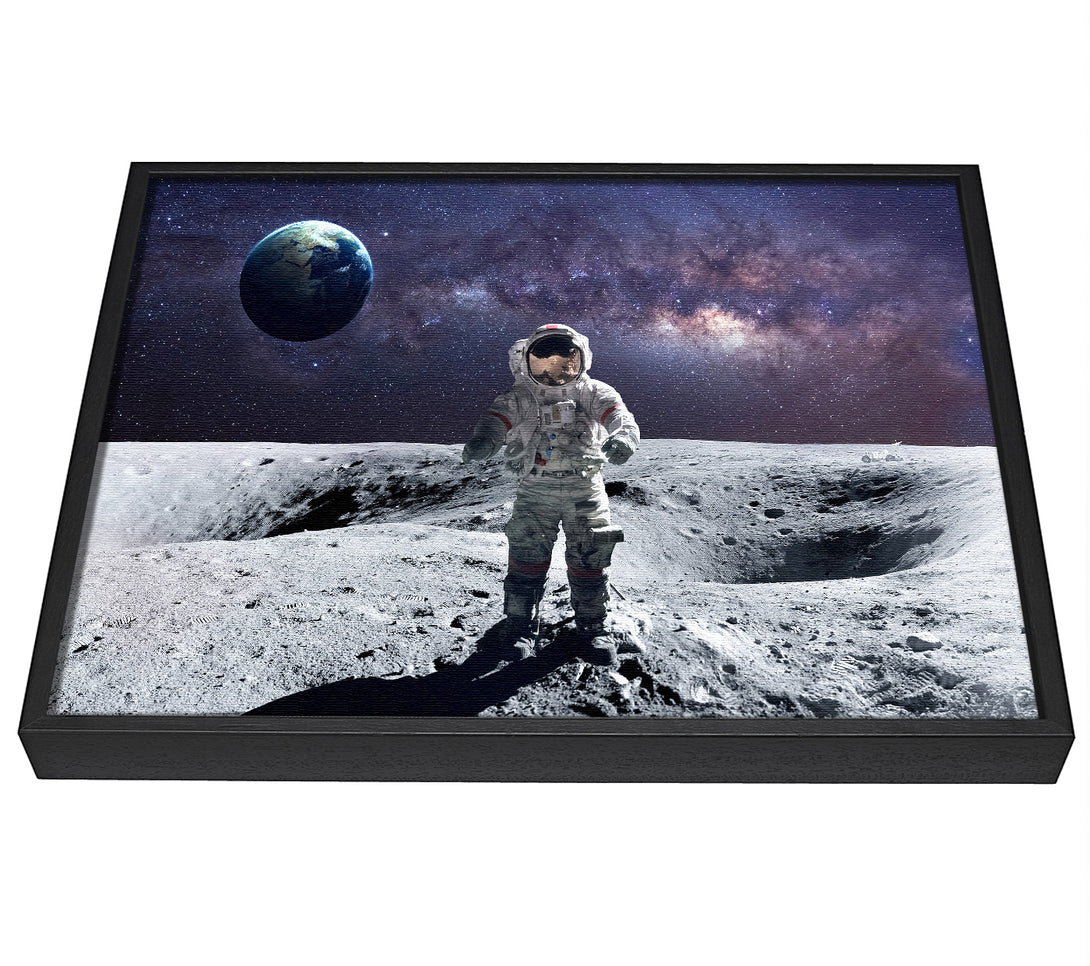 A picture of a Man On The Moon framed canvas print sold by Wallart-Direct.co.uk