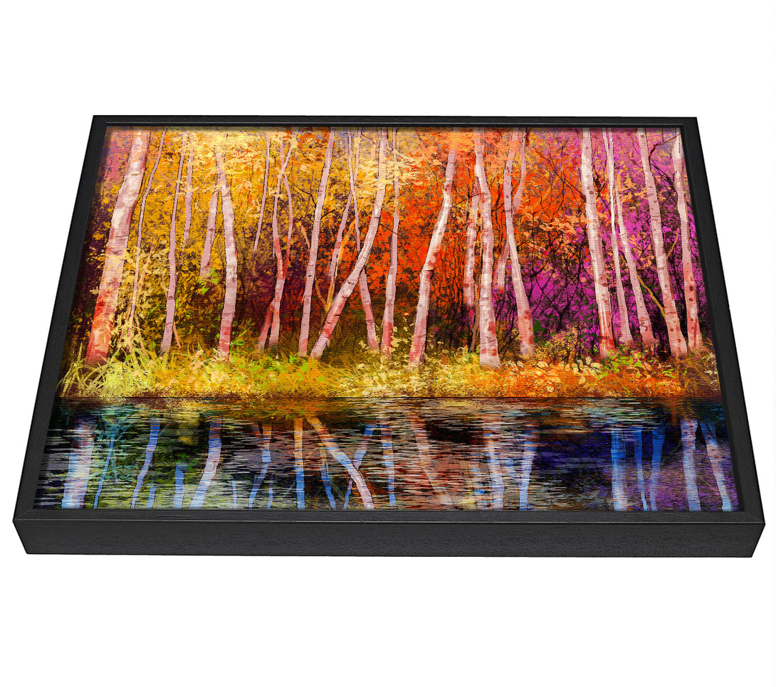 A picture of a Rainbow Trees framed canvas print sold by Wallart-Direct.co.uk