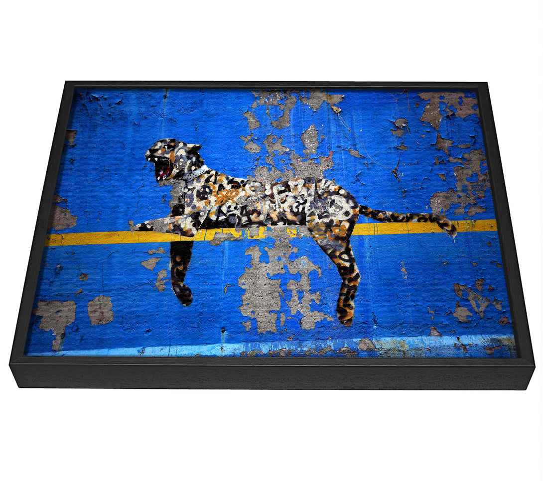 A picture of a Blue Leopard framed canvas print sold by Wallart-Direct.co.uk