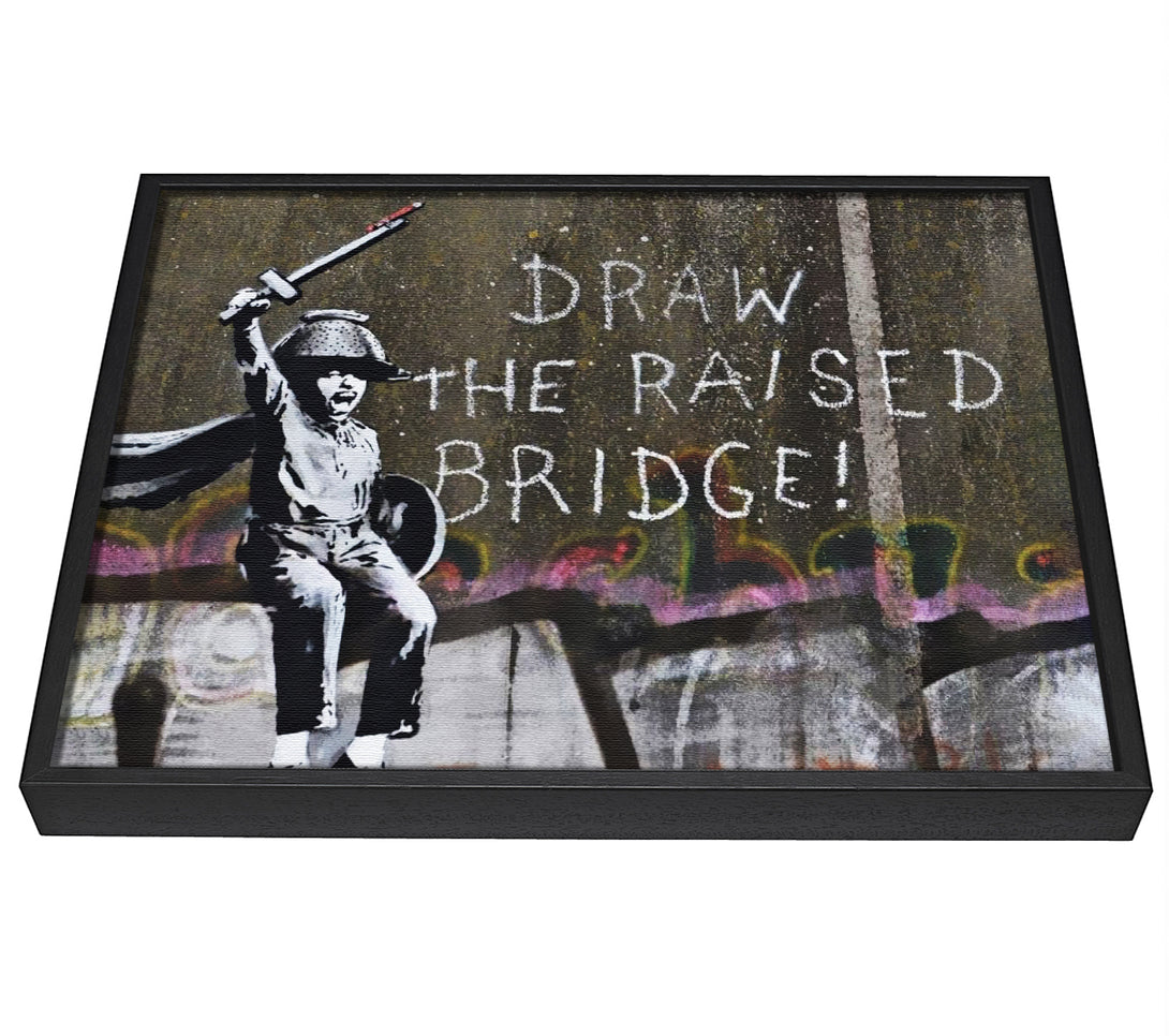 A picture of a Draw The Raised Bridge framed canvas print sold by Wallart-Direct.co.uk