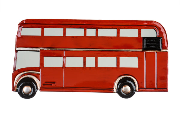 Rustic Red Bus Metal Wall Decoration