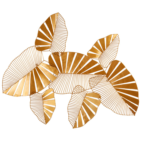 Zania Warm Gold Finish Leaf Art