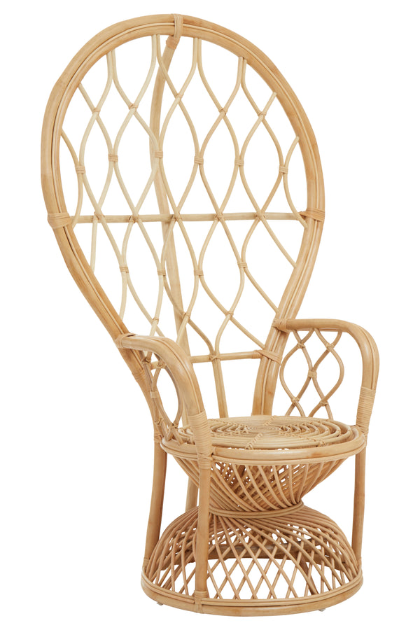 Java Rattan Curved Chair with Natural Finish