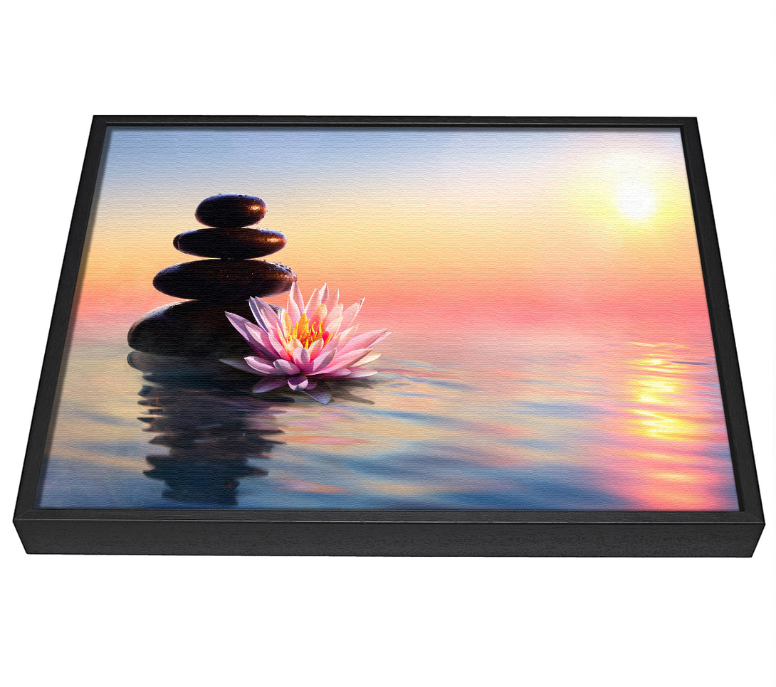 A picture of a Zen Stones Lilly framed canvas print sold by Wallart-Direct.co.uk