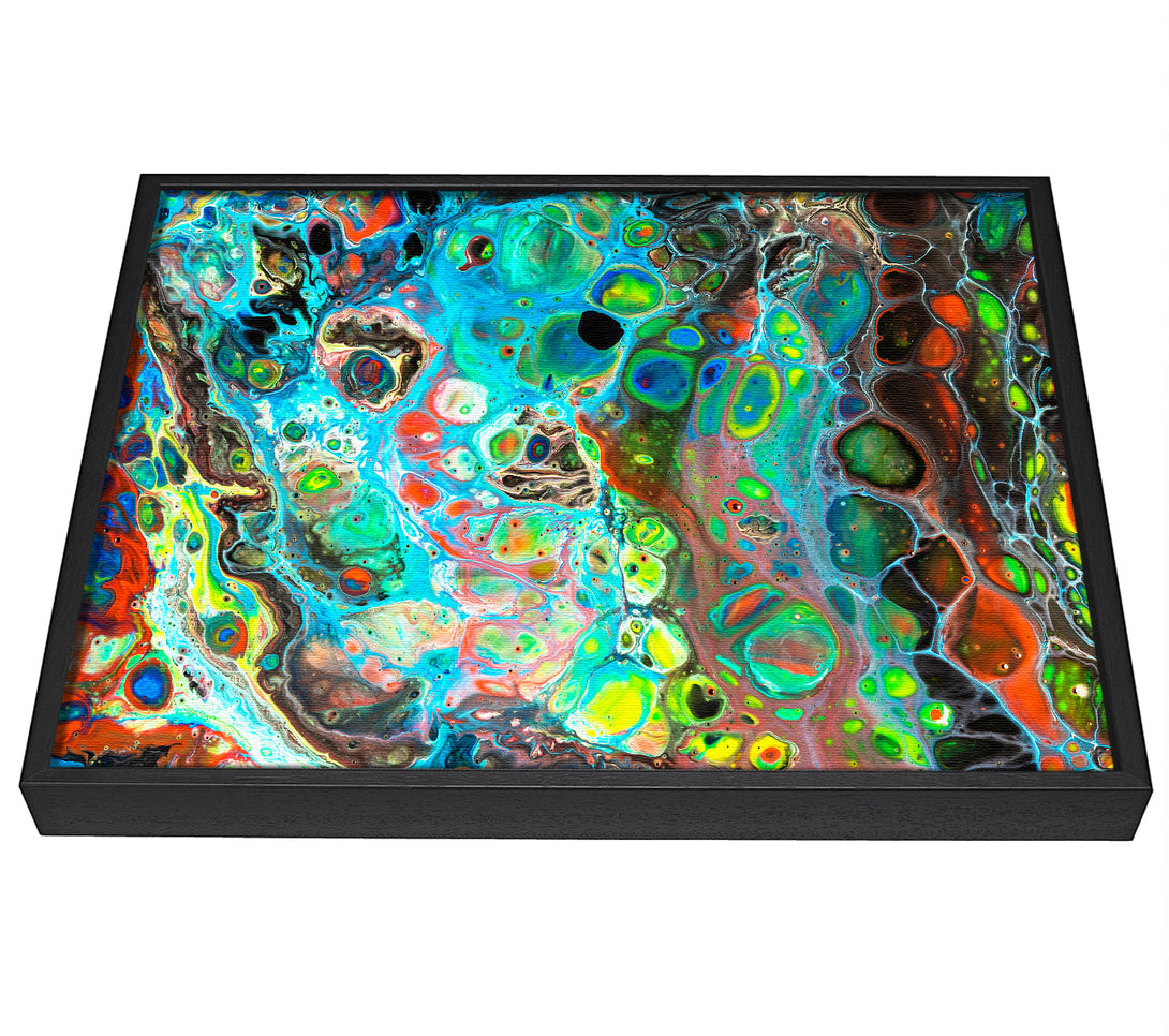 A picture of a Neon Splash oil paints framed canvas print sold by Wallart-Direct.co.uk