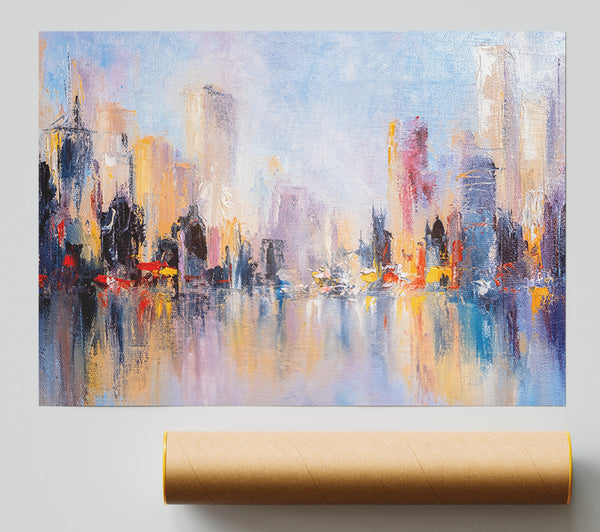 City In Acrylic Paints