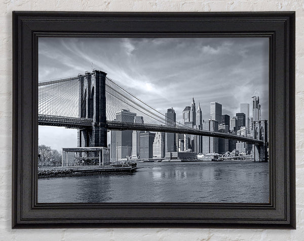 Black and white bridge over newyork