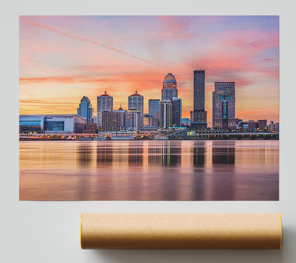 Orange Sunset In The City Shoreline