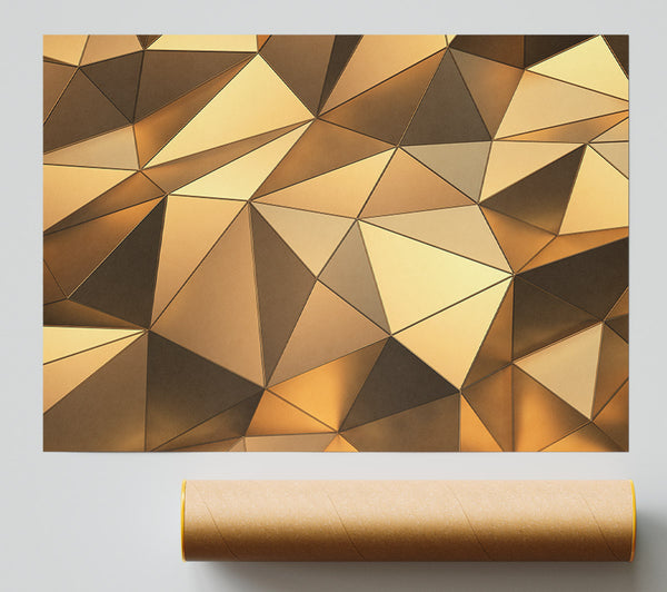 Gold Geometric Triangles Shining